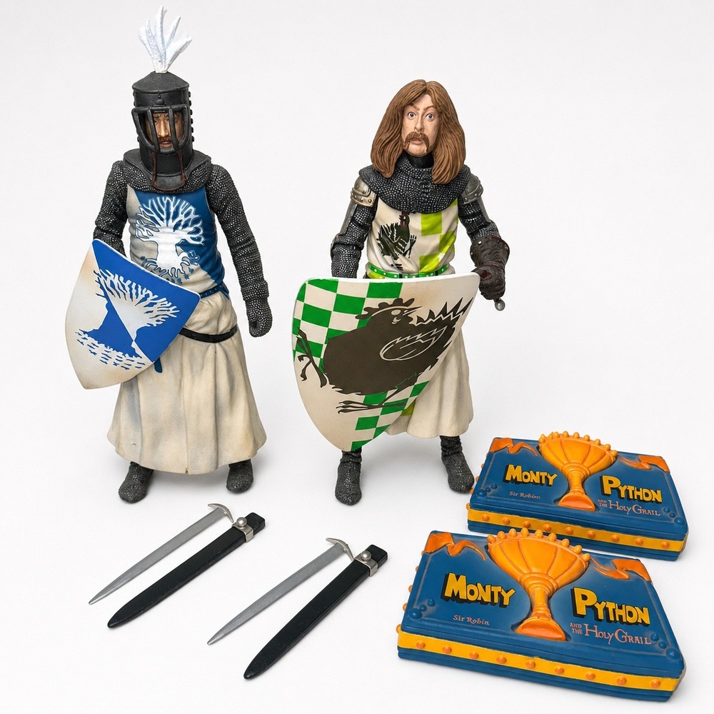 Monty Python Holy Grail Sir Robin Bedevere 2 12" Talking Figures British Comedy